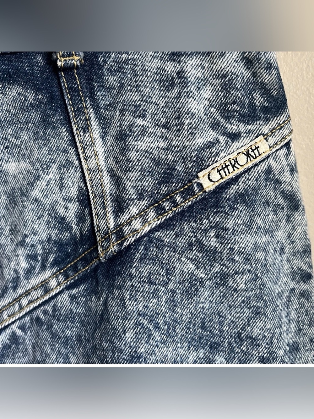 Cherokee Vintage Acid Wash Pencil Denim Skirt